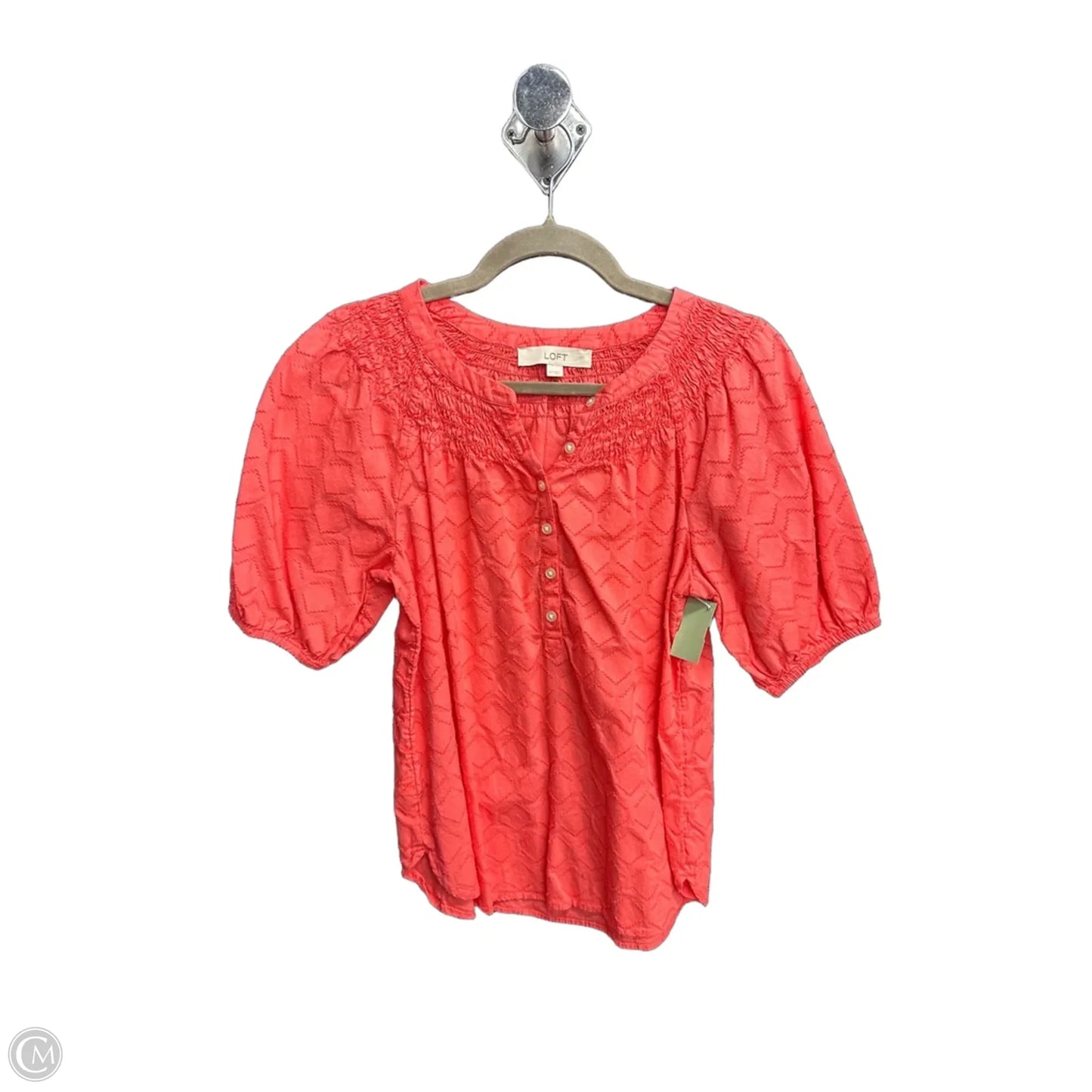 Top Short Sleeve By Loft In Pink, Size: Xs