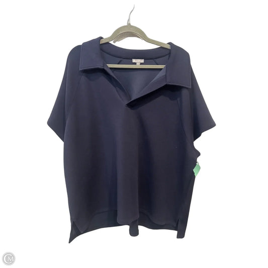 Top Short Sleeve By Talbots In Navy, Size: 3x