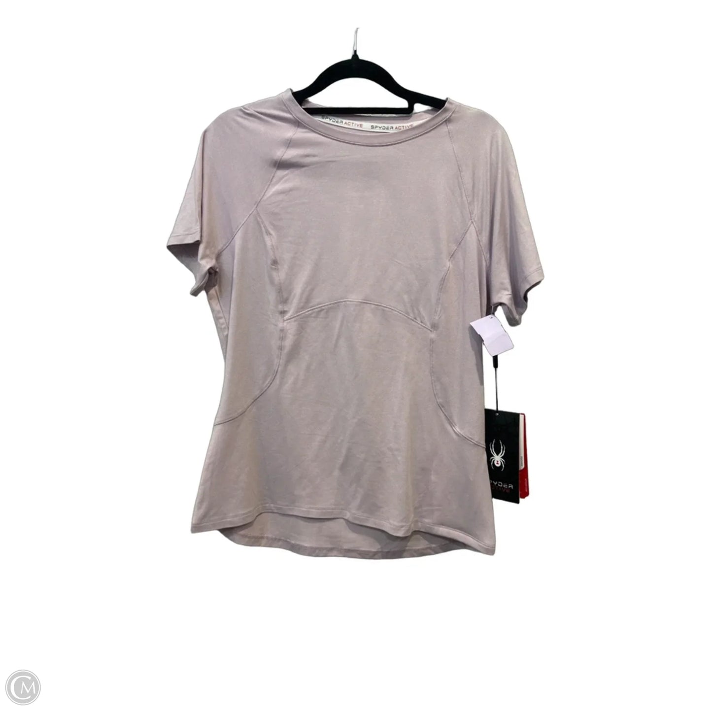 Athletic Top Short Sleeve By Spyder In Purple & White, Size: M