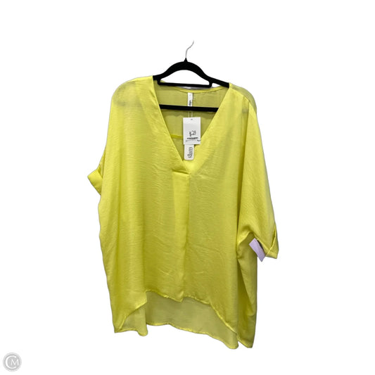 Top Short Sleeve By Glam In Yellow, Size: L