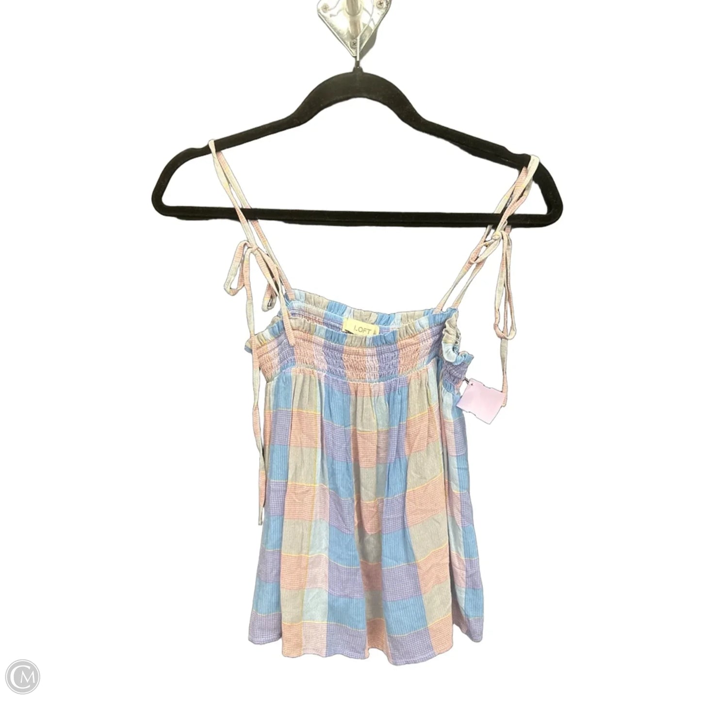Top Sleeveless By Loft In Plaid Pattern, Size: Xxs