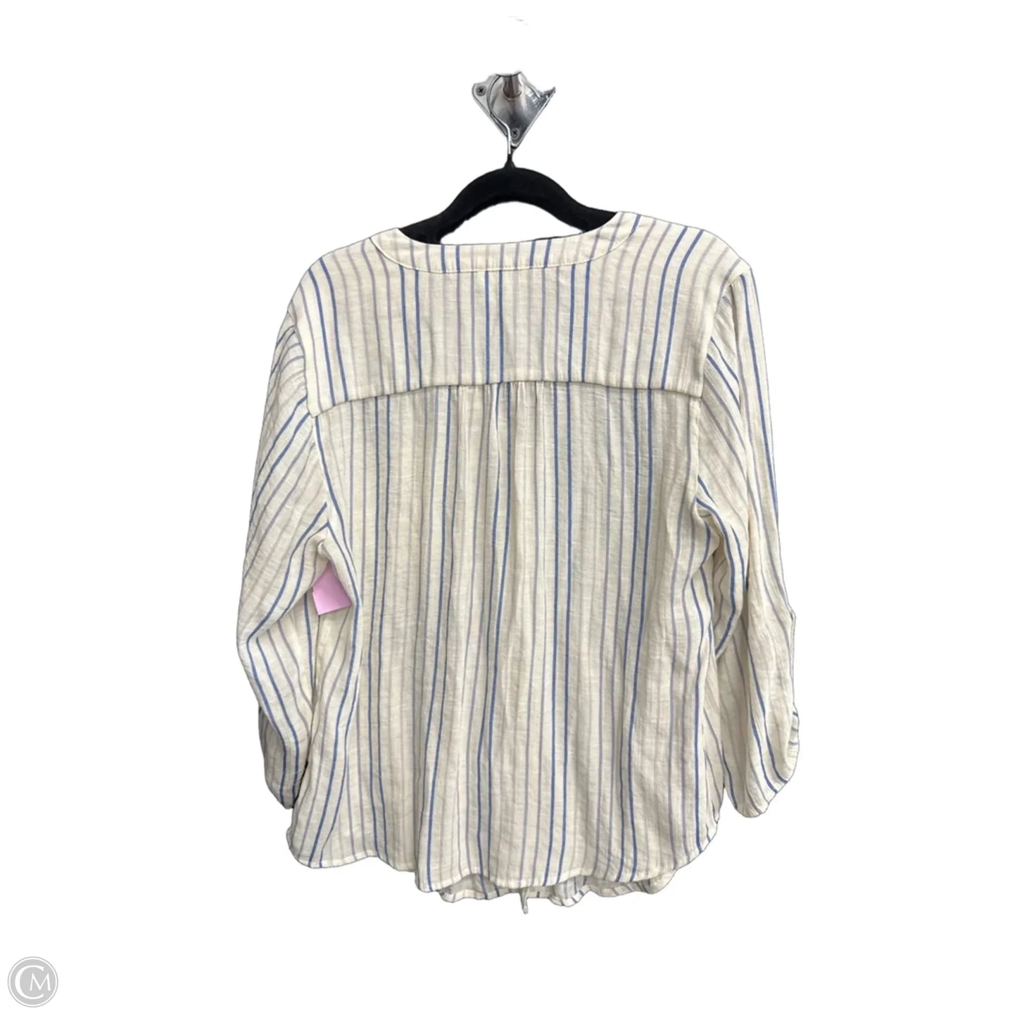 Top 3/4 Sleeve By Indigo Rose In Striped Pattern, Size: Lp