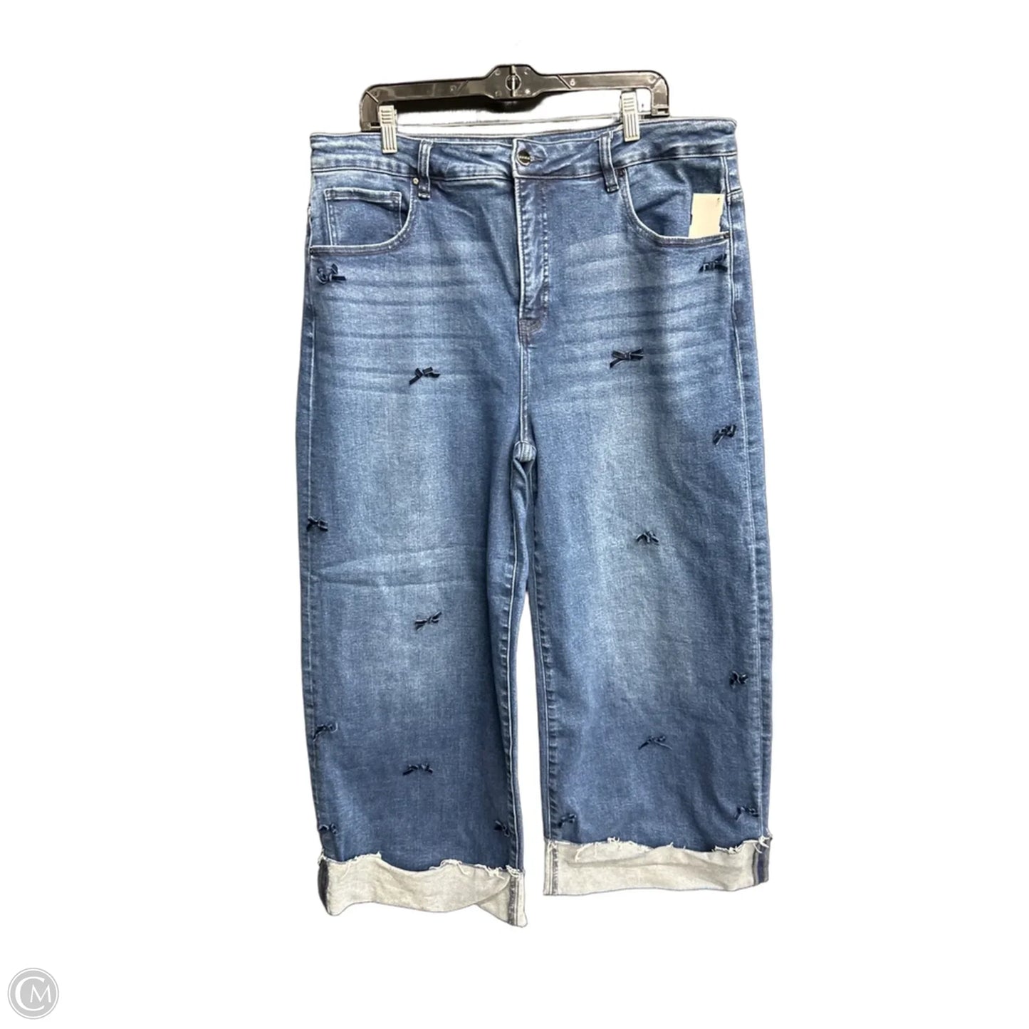 Jeans Wide Leg By Risen In Blue Denim, Size: 22