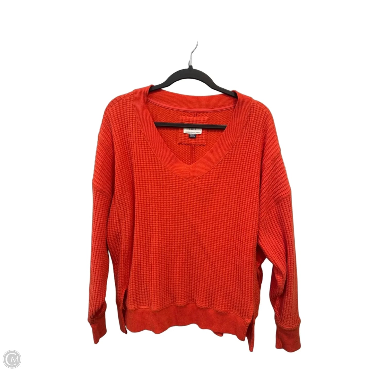 Top Long Sleeve By American Eagle In Orange, Size: Xs