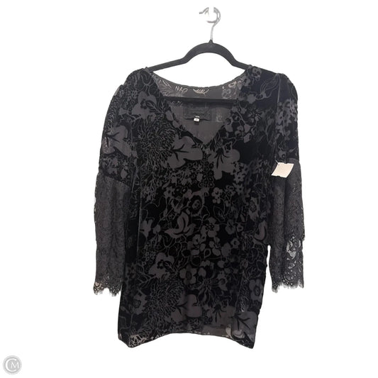 Top 3/4 Sleeve By Johnny Was In Black, Size: M
