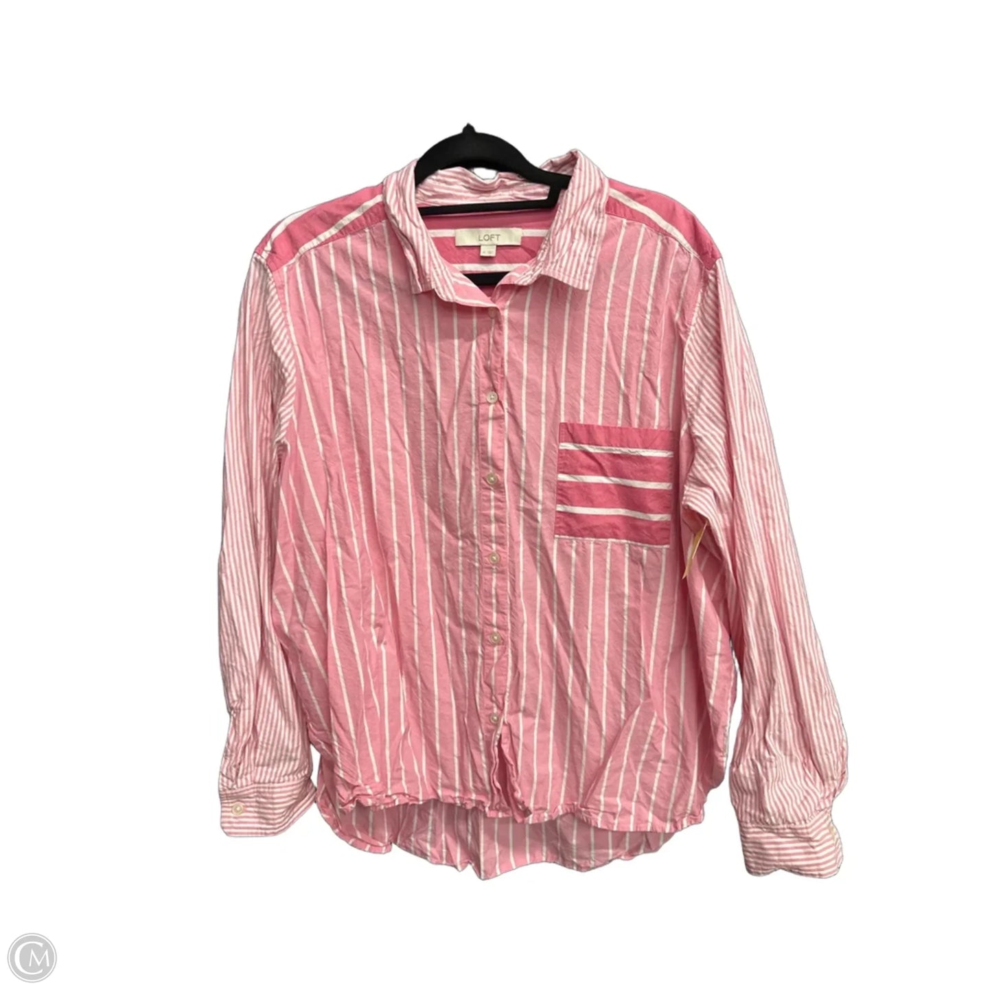 Top Long Sleeve By Loft In Striped Pattern, Size: Xl
