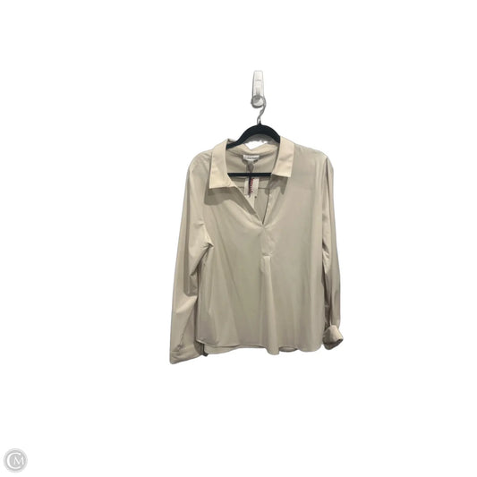 Top Long Sleeve By Calvin Klein In Tan, Size: Xl