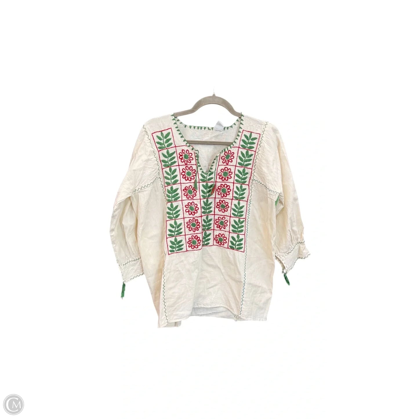Top Long Sleeve By Clothes Mentor In Cream, Size: M