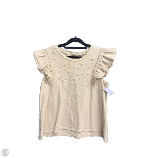Top Short Sleeve By Umgee In Tan, Size: L