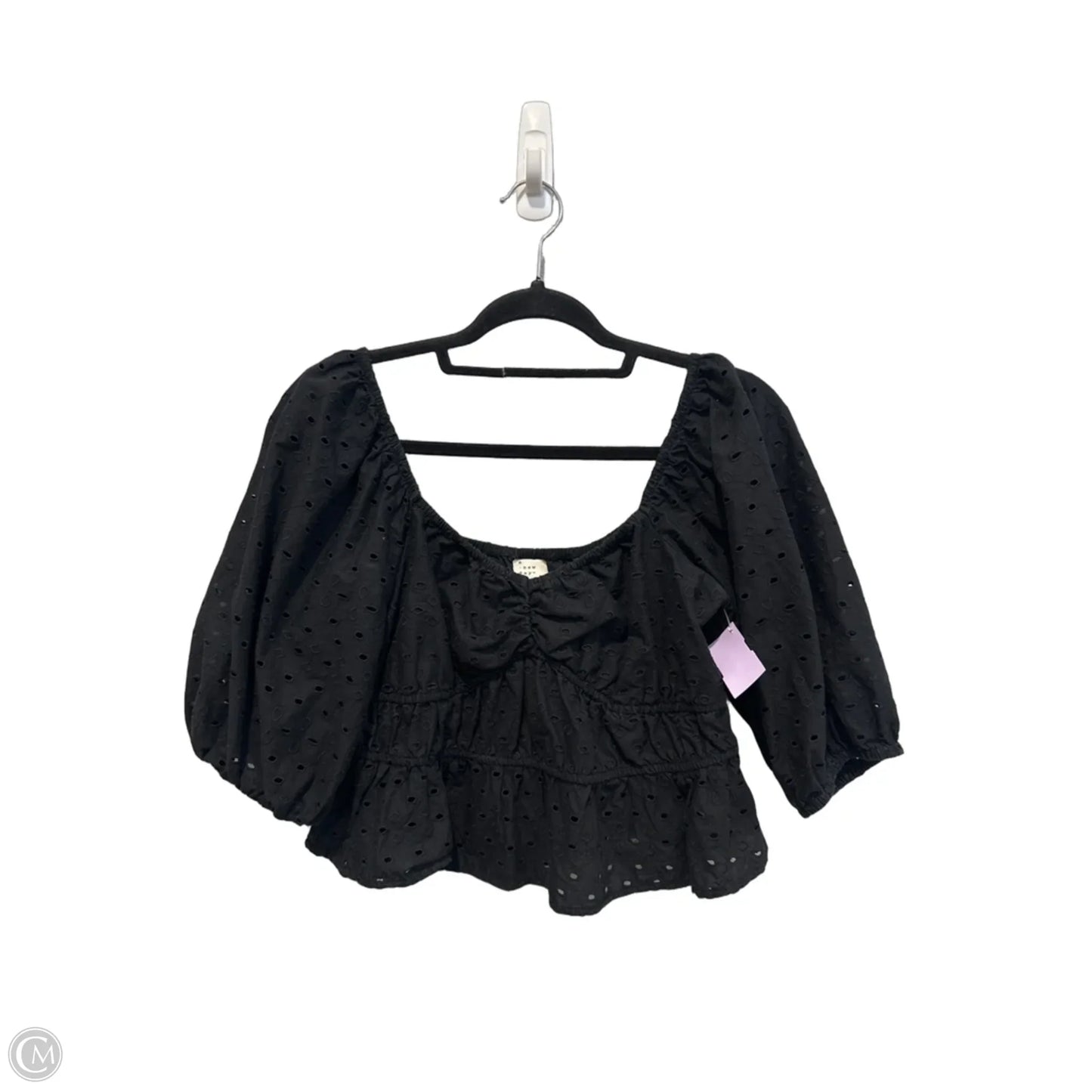 Top Short Sleeve By A New Day In Black, Size: M