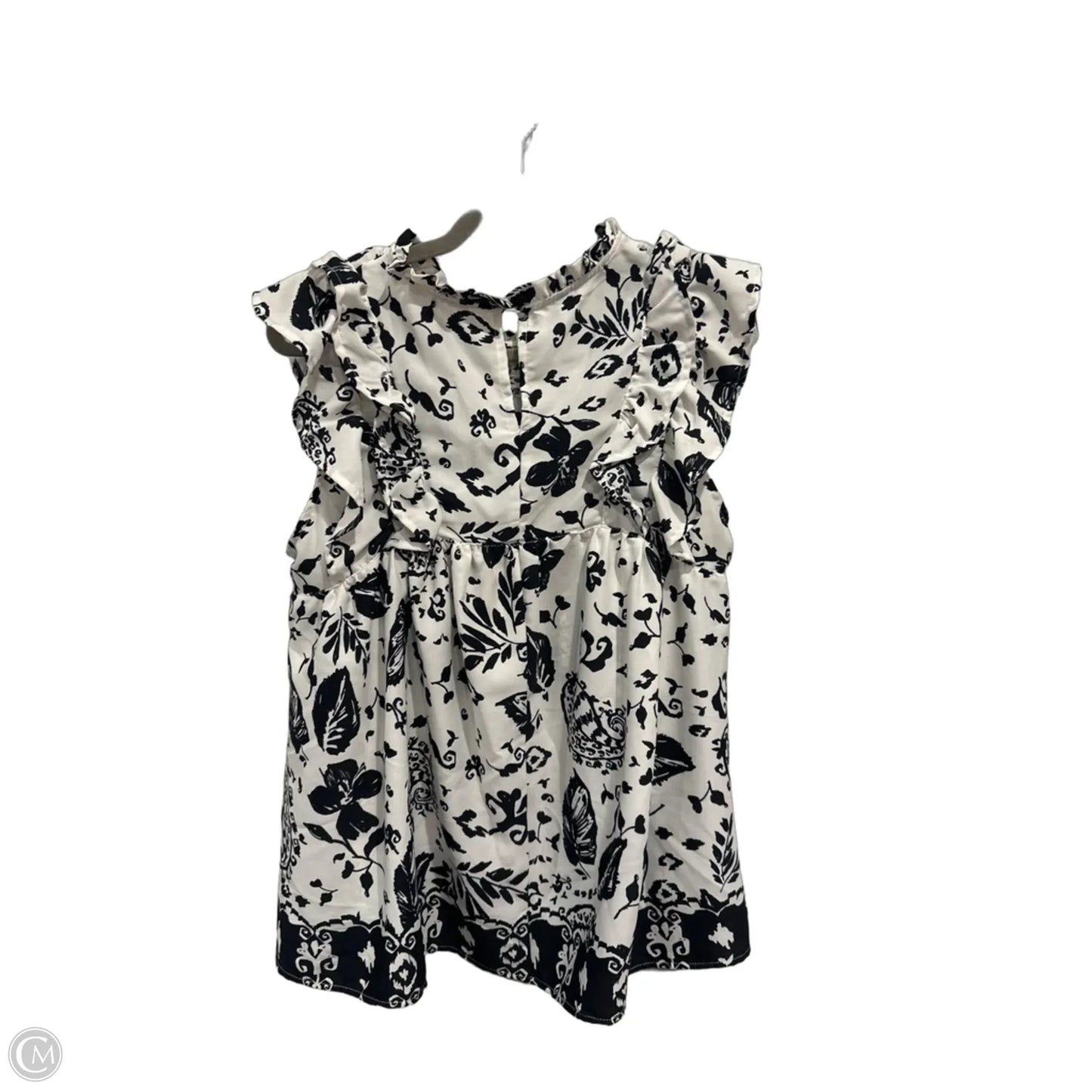 Top Sleeveless By Umgee In Black & White, Size: L