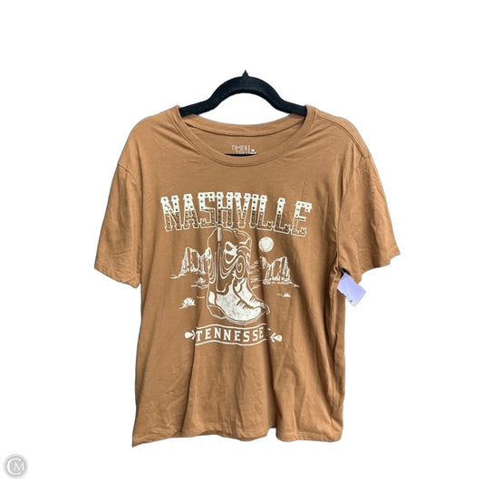 Top Short Sleeve By Time And Tru In Brown, Size: M