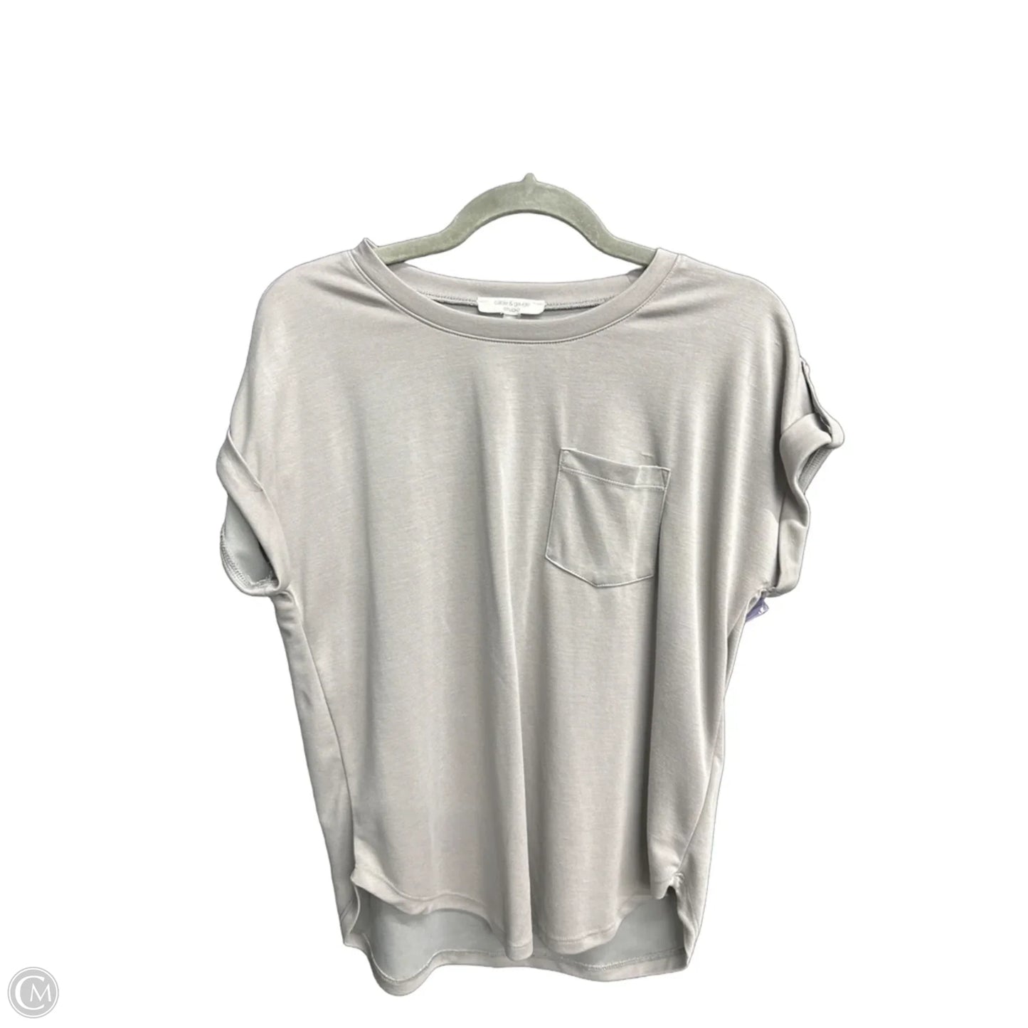 Top Short Sleeve By Cable And Gauge In Grey, Size: S
