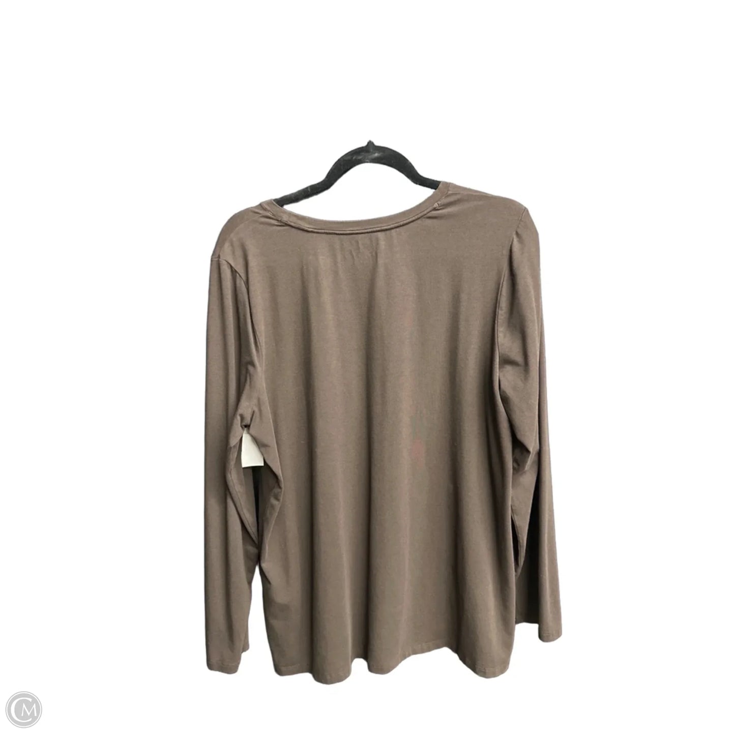 Top Long Sleeve By Chicos In Brown, Size: Xl