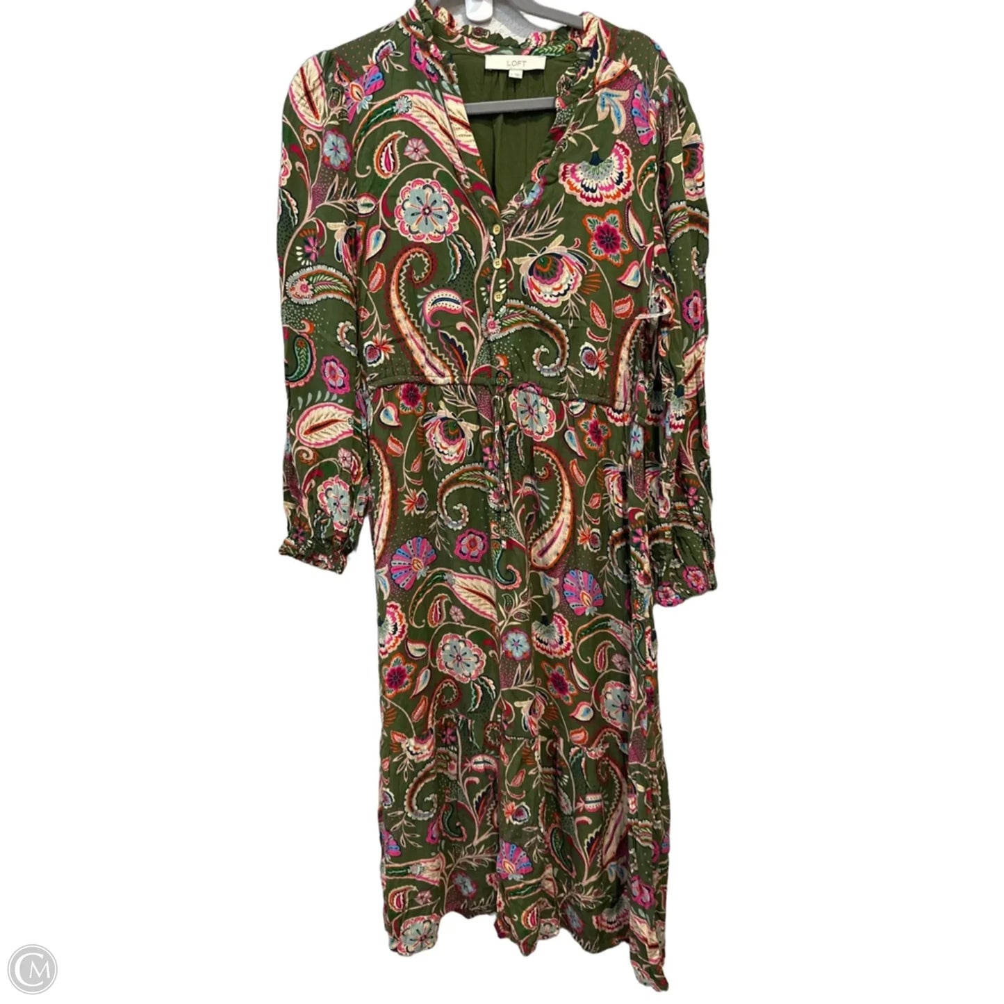 Dress Casual Maxi By Loft In Green, Size: L