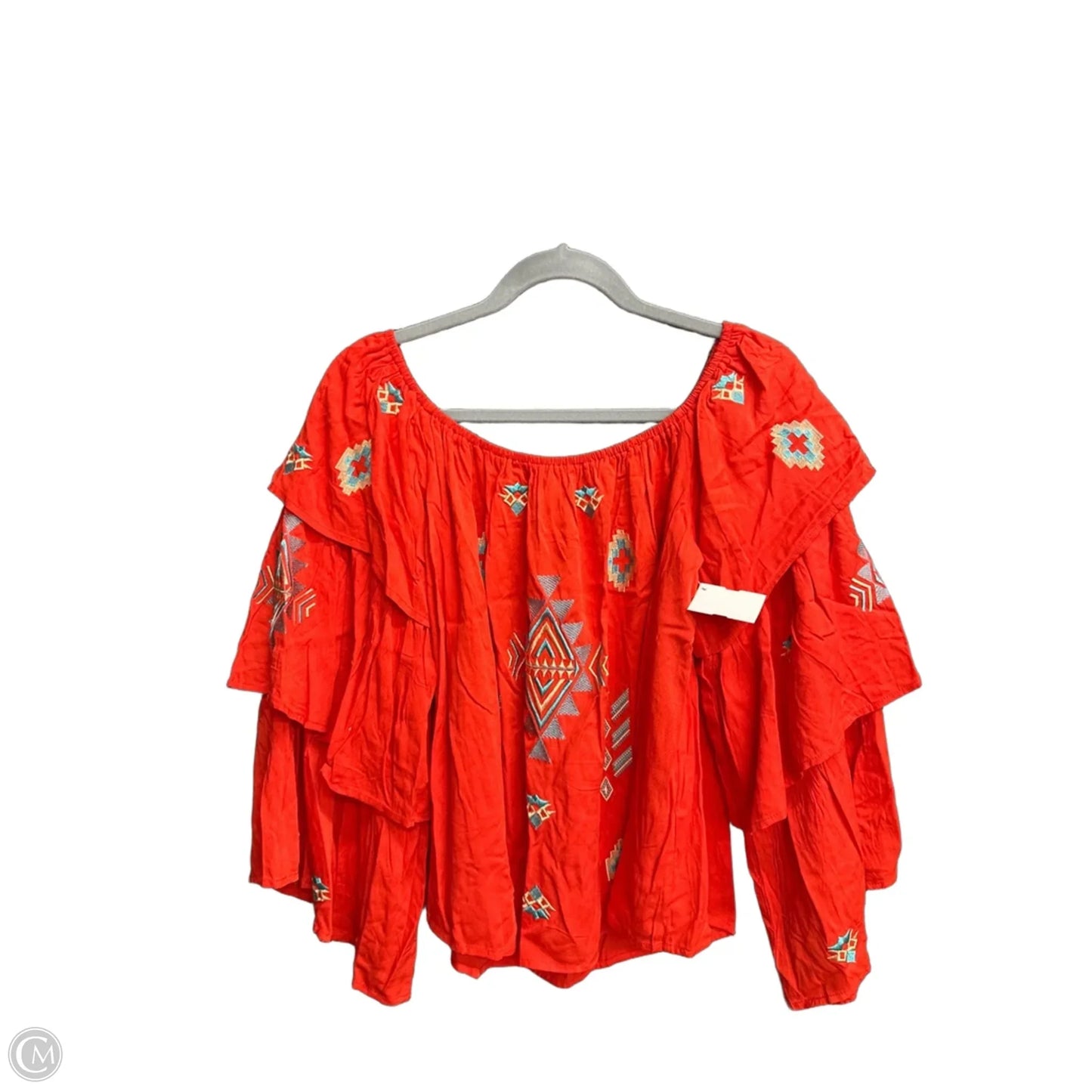 Top Long Sleeve By Lucky & Blessed In Red, Size: L