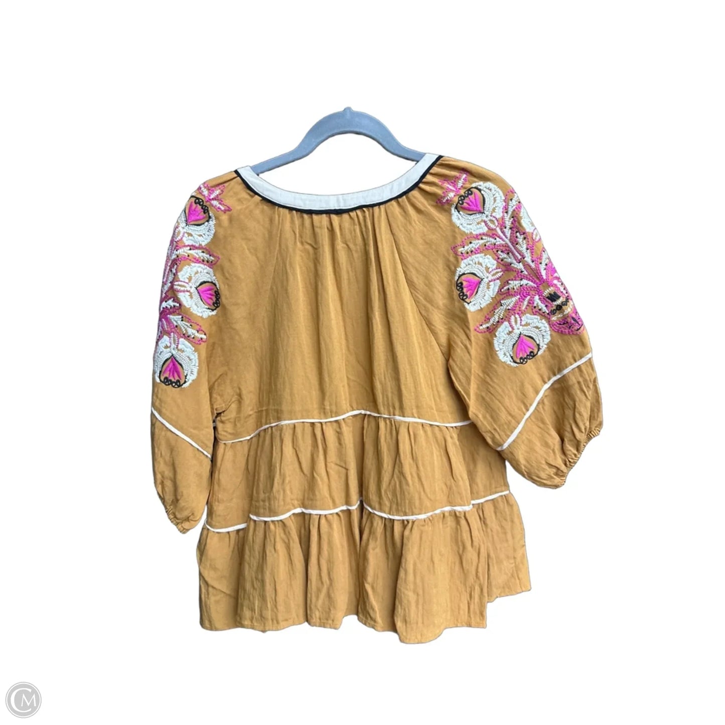 Top 3/4 Sleeve By Entro In Brown, Size: M