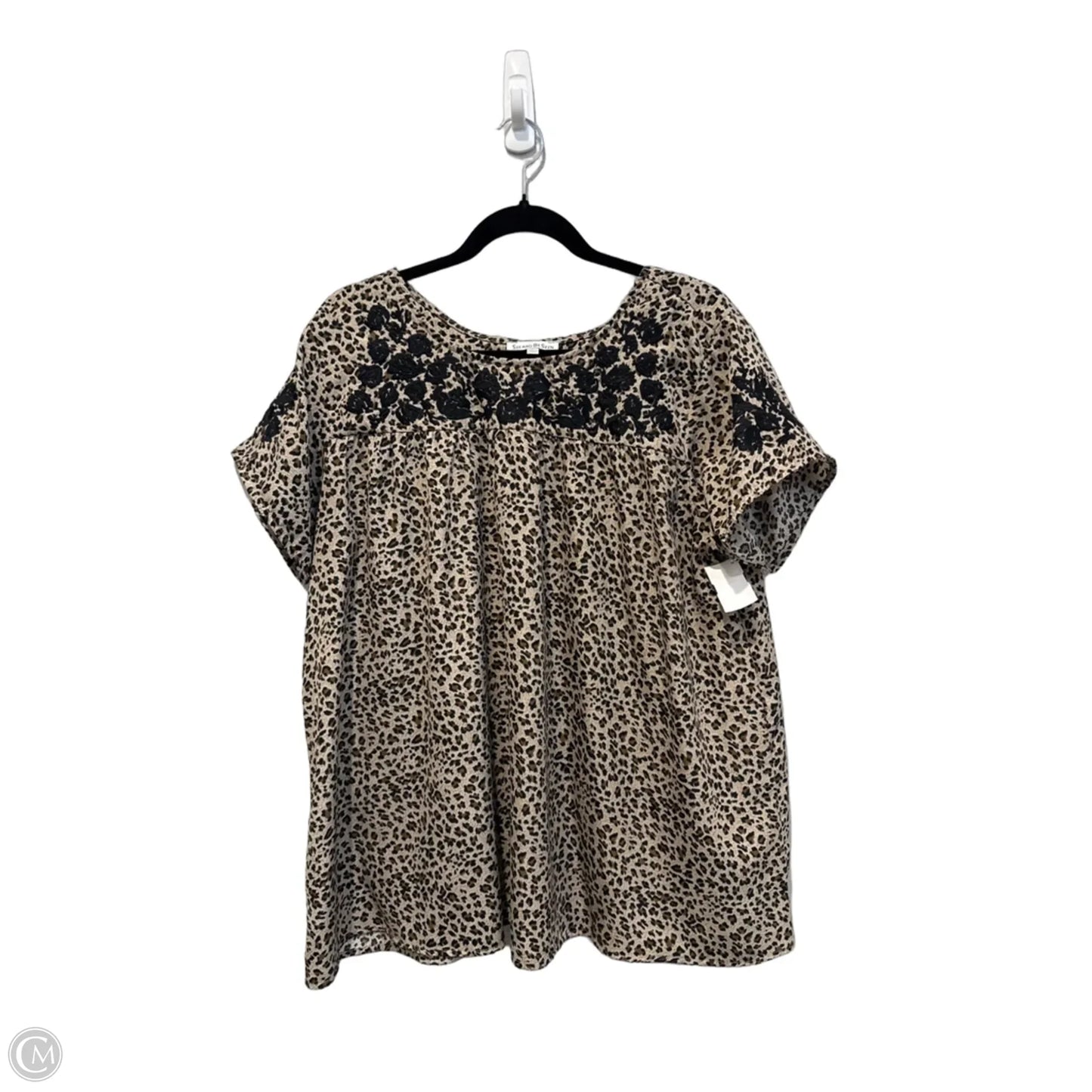 Top Short Sleeve By See And Be Seen In Leopard Print, Size: L