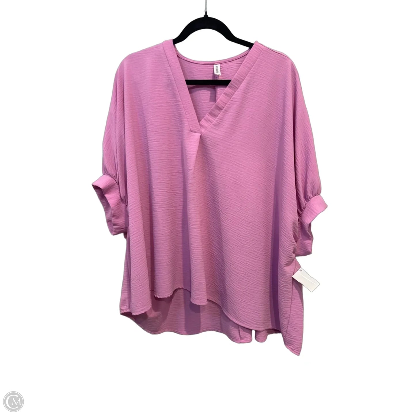 Top Short Sleeve By Zenana In Pink, Size: Xl