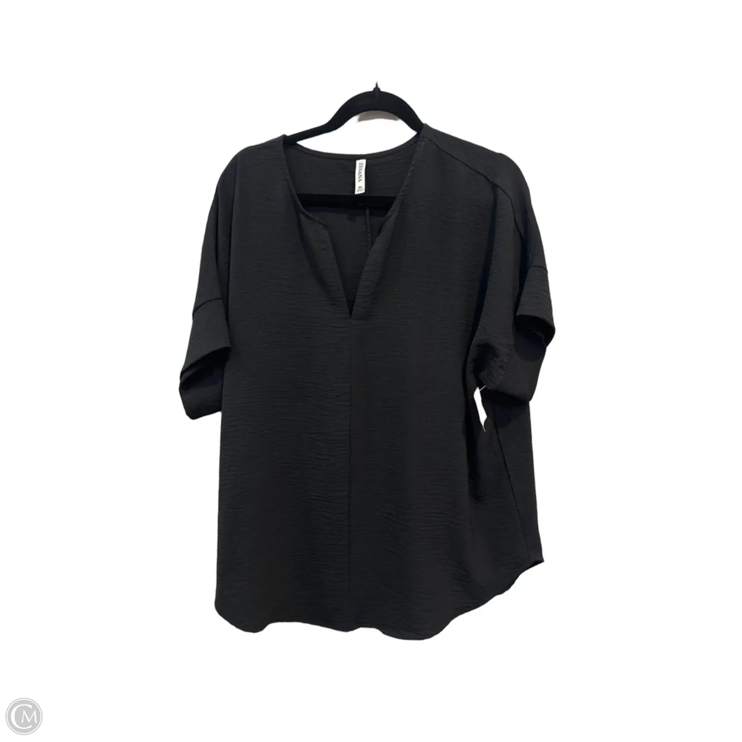 Top Short Sleeve By Zenana In Black, Size: Xl