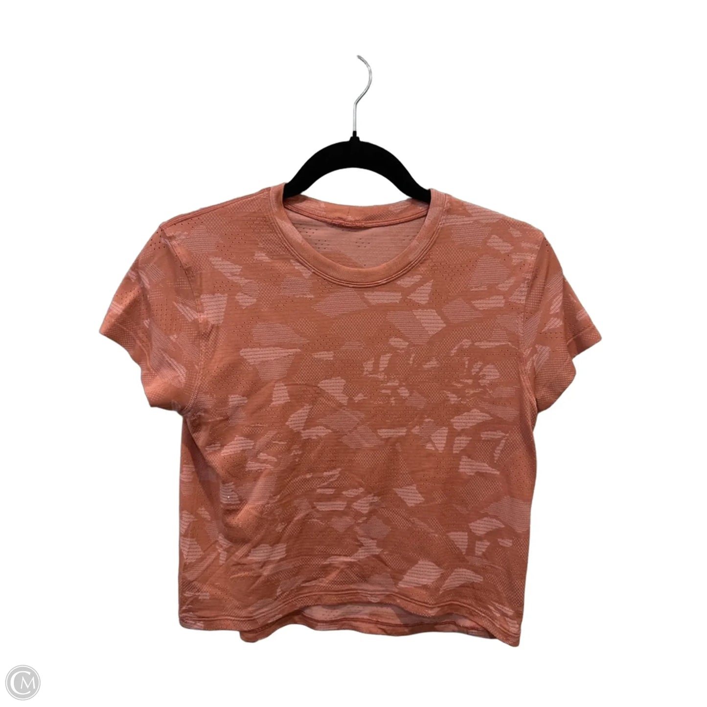 Athletic Top Short Sleeve By Lululemon In Orange, Size: Xs