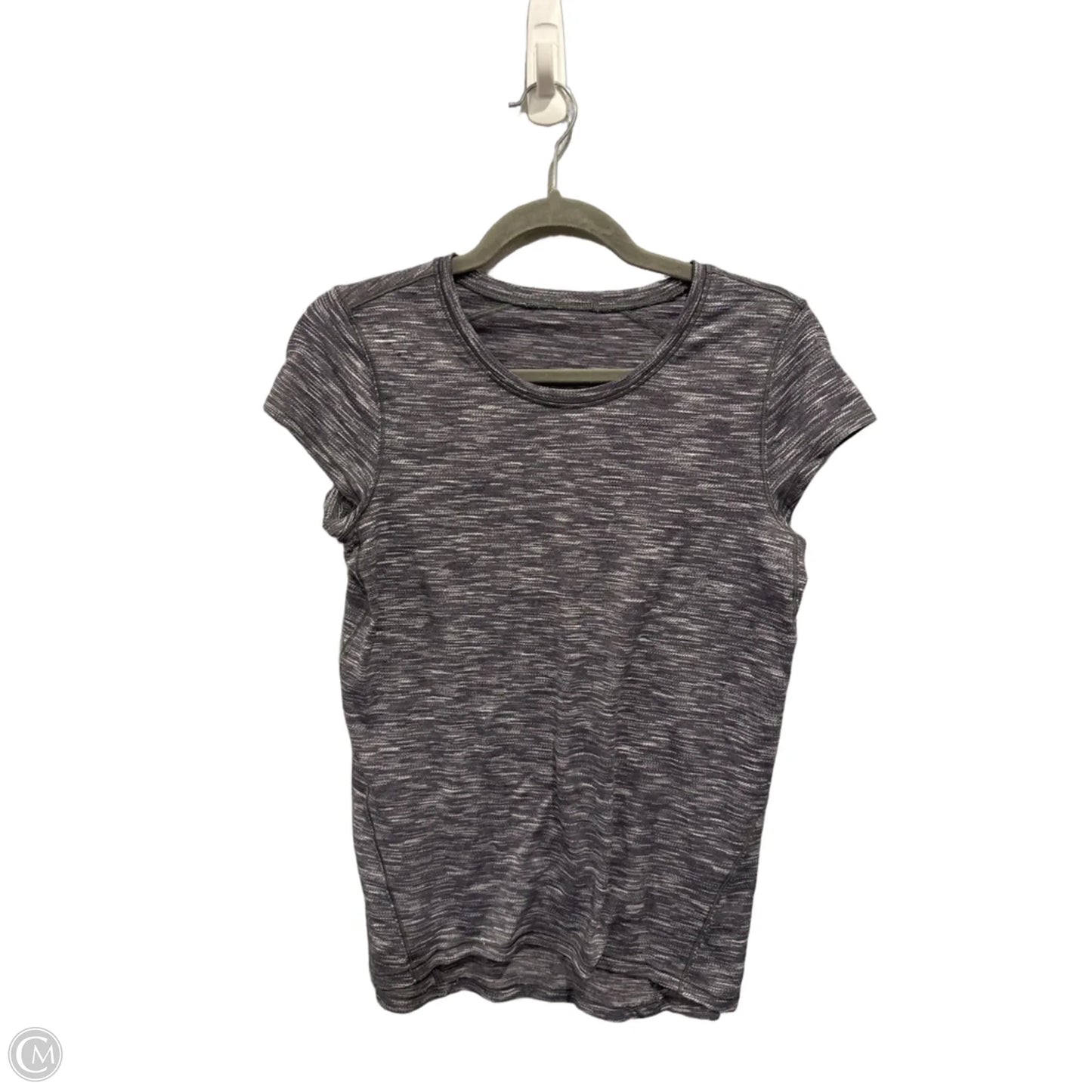 Athletic Top Short Sleeve By Lululemon In Grey, Size: M