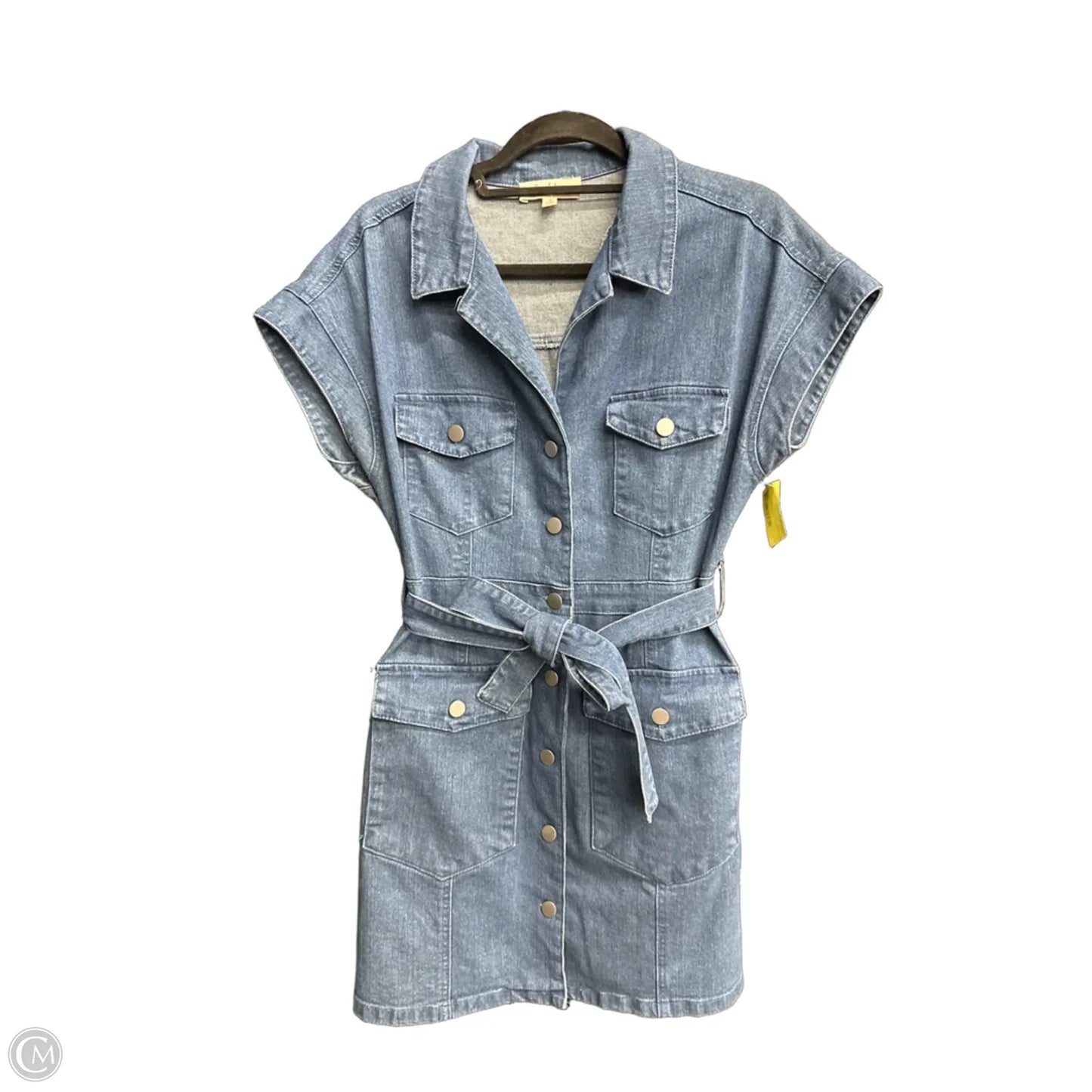 Dress Casual Midi By Peach Love Cream California In Blue Denim, Size: M