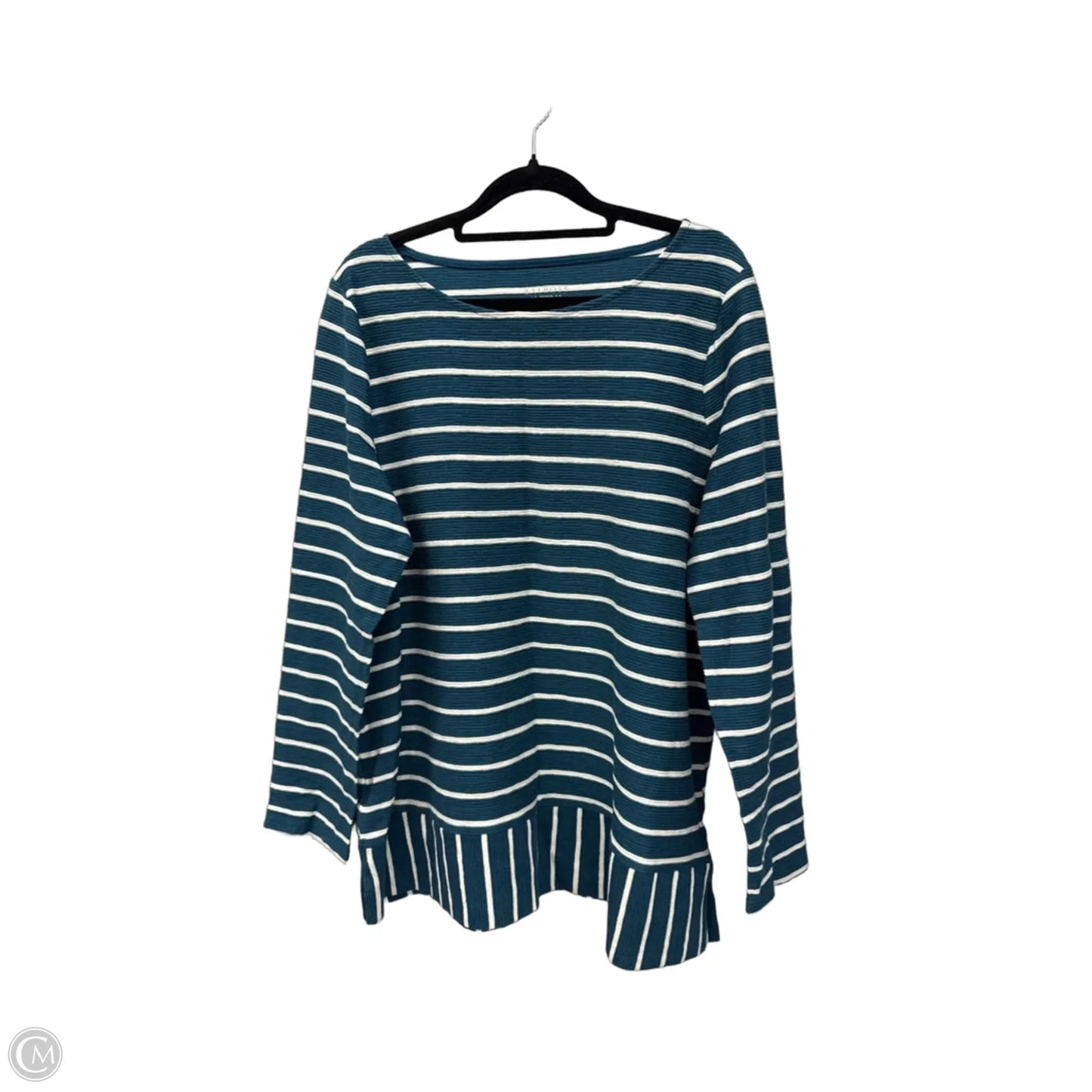 Top Long Sleeve By Talbots In Striped Pattern, Size: Xl