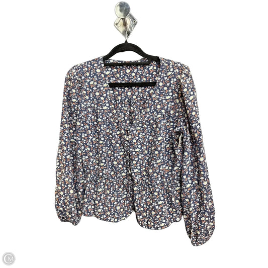 Top Long Sleeve By Madewell In Floral Print, Size: S