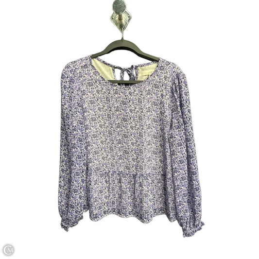 Top Long Sleeve By Loft In Purple, Size: M