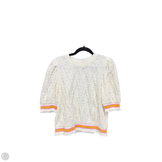 Top 3/4 Sleeve By Voy In White, Size: S