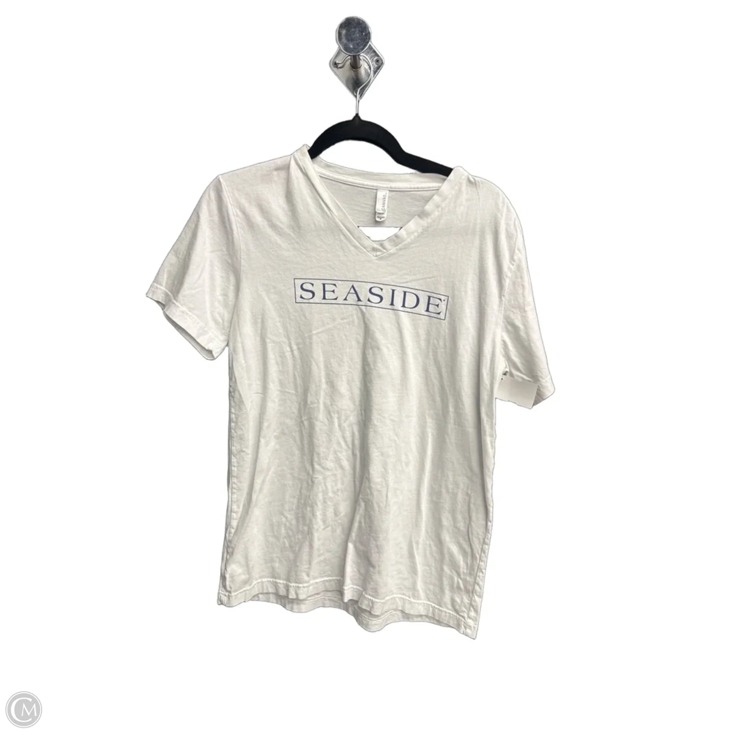 Top Short Sleeve By Canvas In White, Size: M