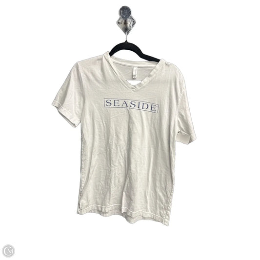 Top Short Sleeve By Canvas In White, Size: M