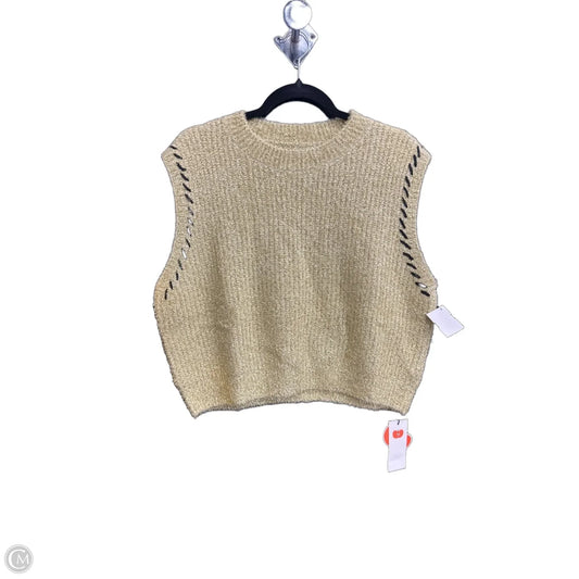 Vest Sweater By Cider In Gold, Size: M