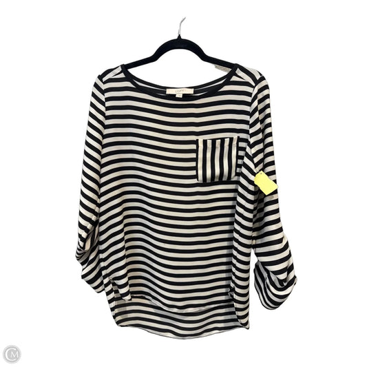 Top Long Sleeve By Loft In Striped Pattern, Size: S