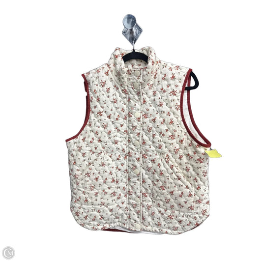 Vest Puffer & Quilted By Blu Pepper In Red & White, Size: L