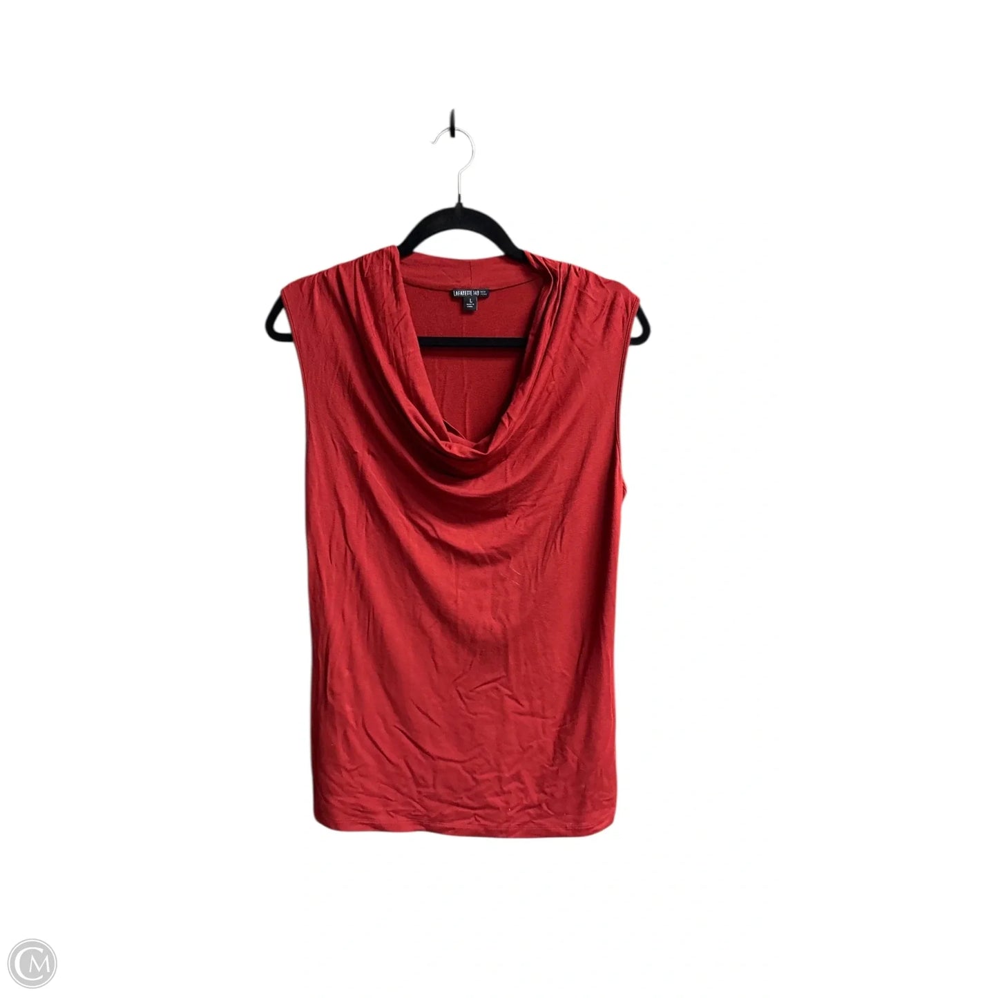 Top Short Sleeve Designer By Lafayette 148 In Red, Size: L