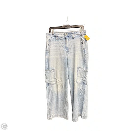 Jeans Wide Leg By American Eagle In Blue Denim, Size: 10
