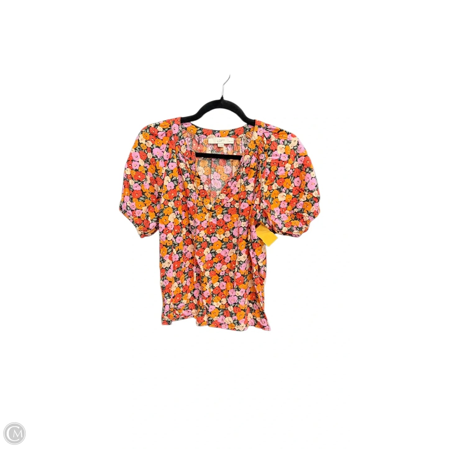 Top Short Sleeve By Loft In Floral Print, Size: S