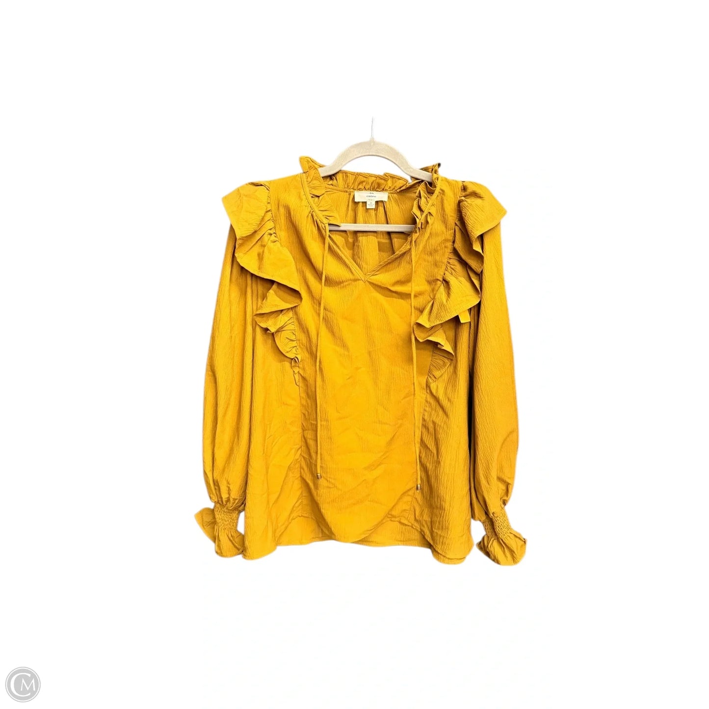 Blouse Long Sleeve By Entro In Brown & Green, Size: M