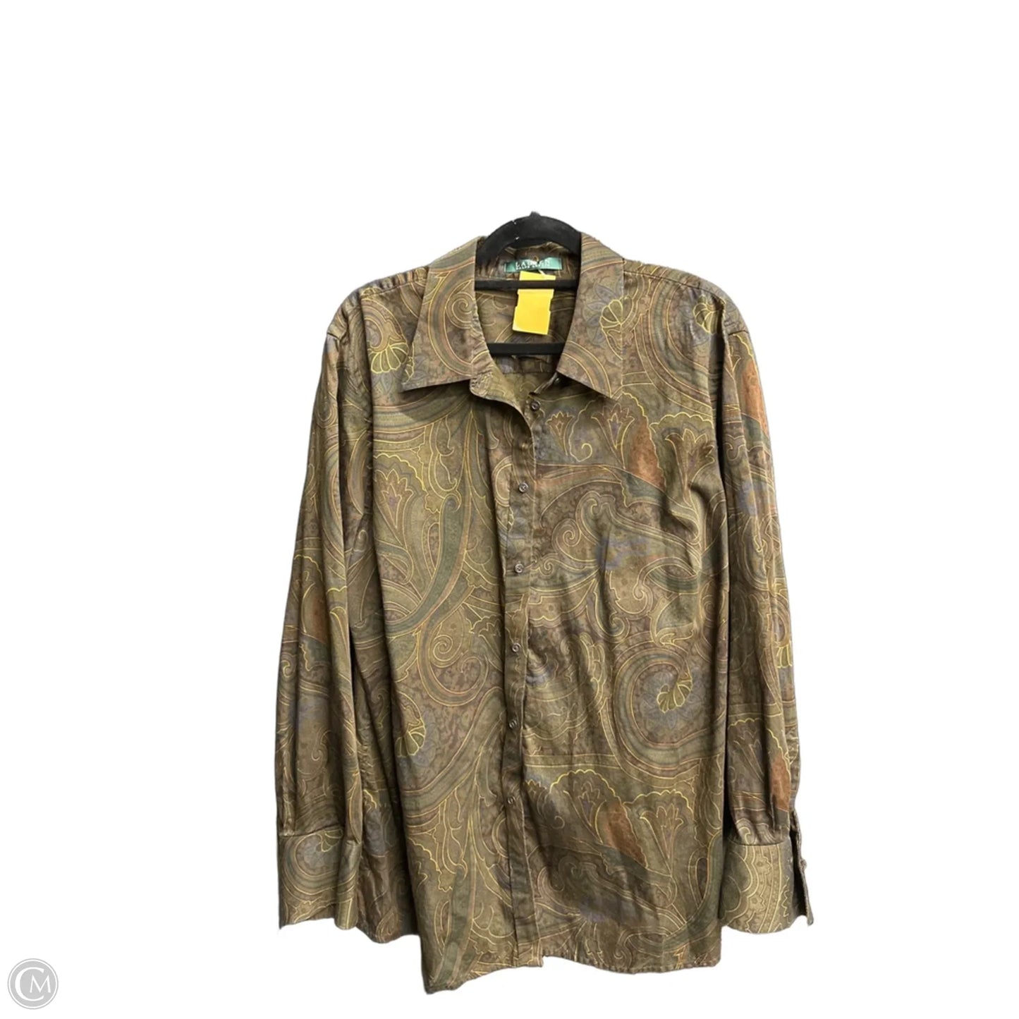 Blouse Long Sleeve By Ralph Lauren In Brown, Size: 1x