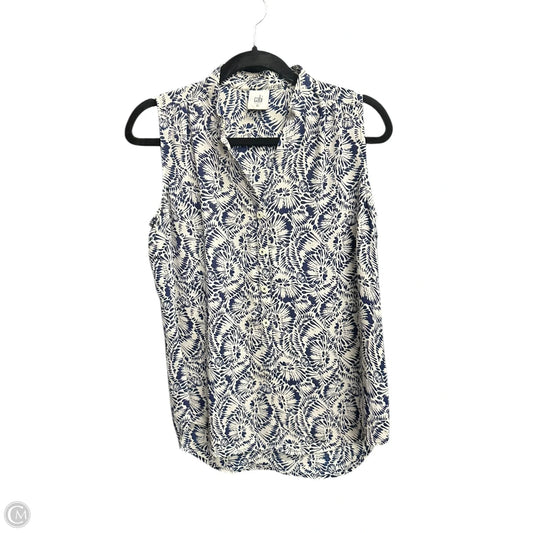 Top Sleeveless By Cabi In Blue & White, Size: Xs