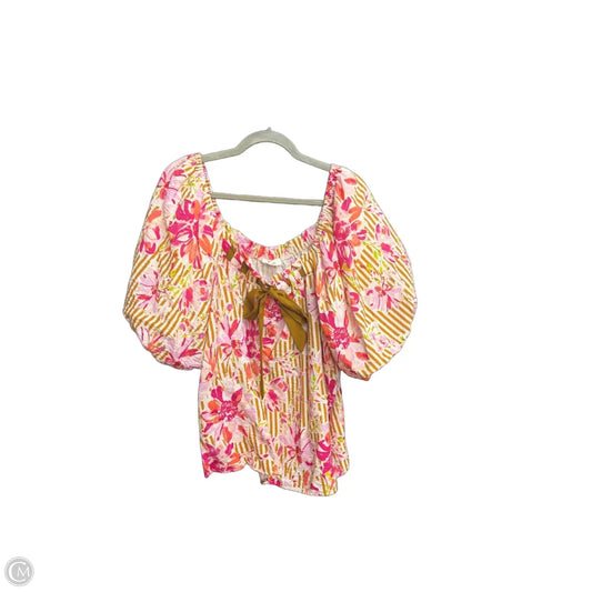 Top Short Sleeve By Oddi In Pink, Size: Xl