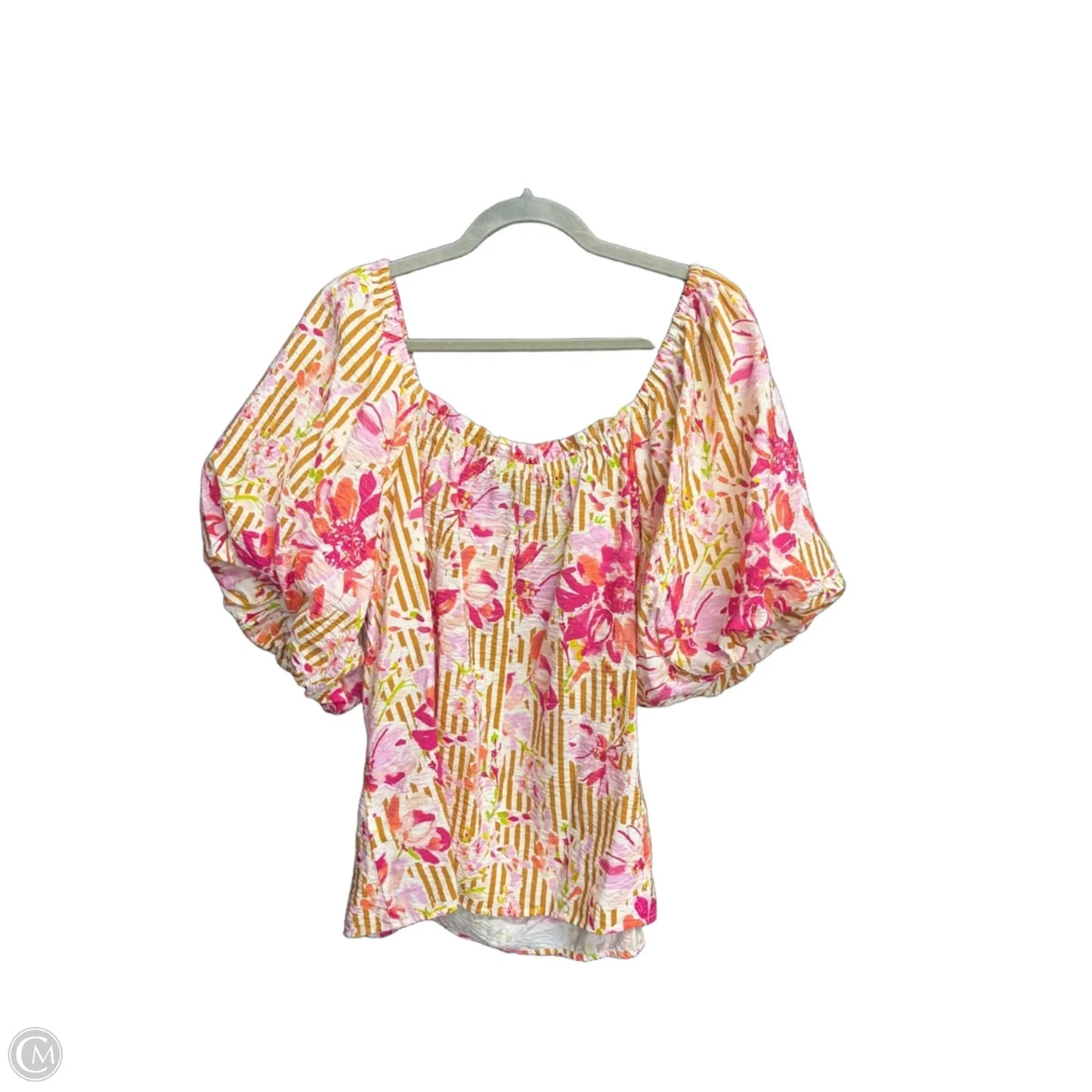 Top Short Sleeve By Oddi In Pink, Size: Xl