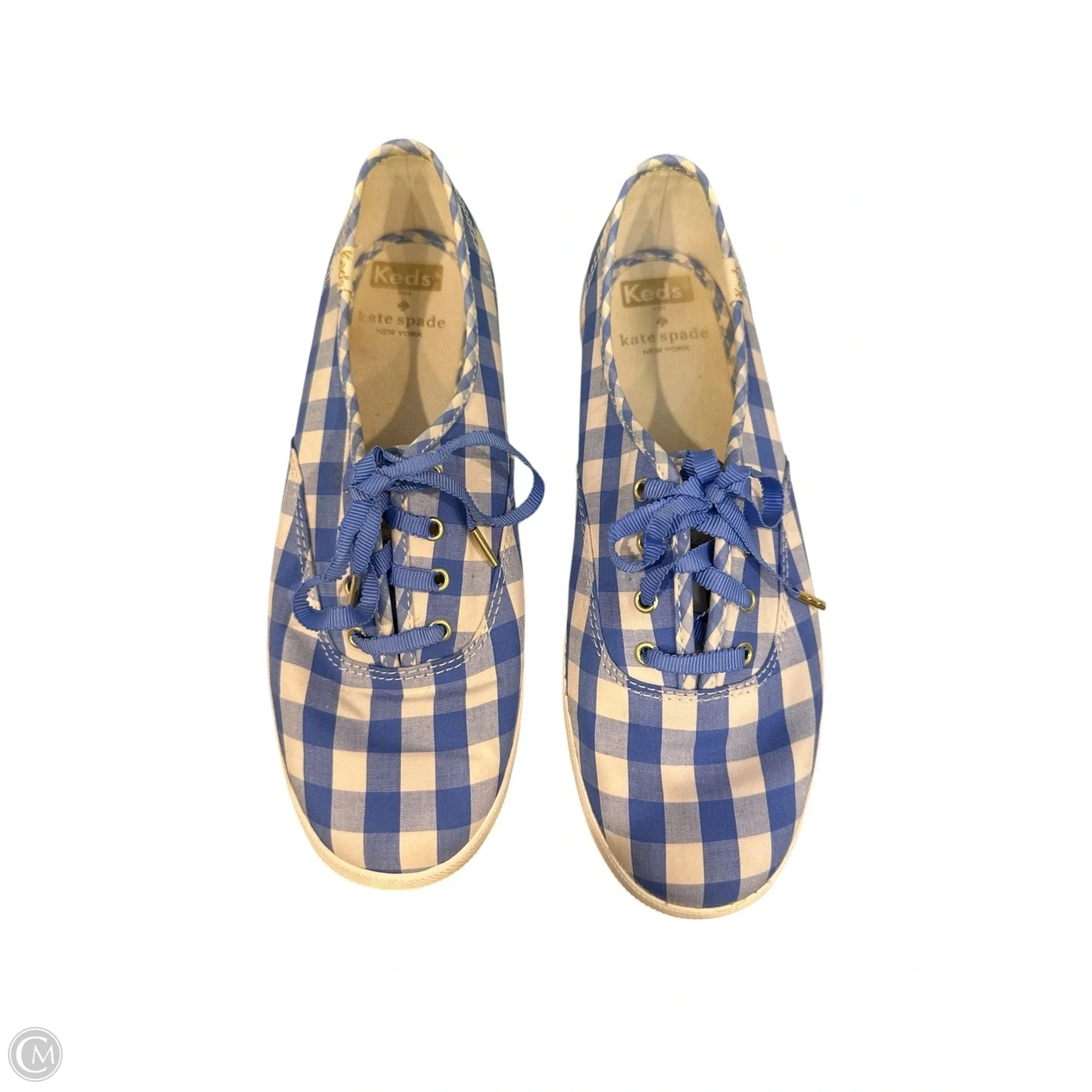 Shoes Designer By Kate Spade In Blue & White, Size: 7.5