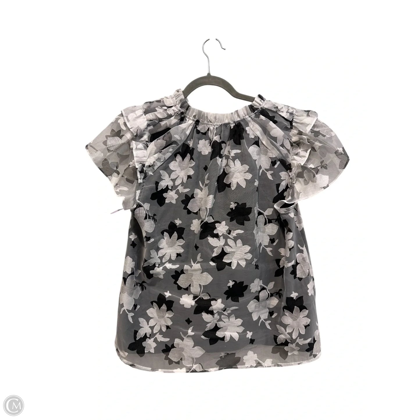 Top Short Sleeve By Current Air In Grey & White, Size: M