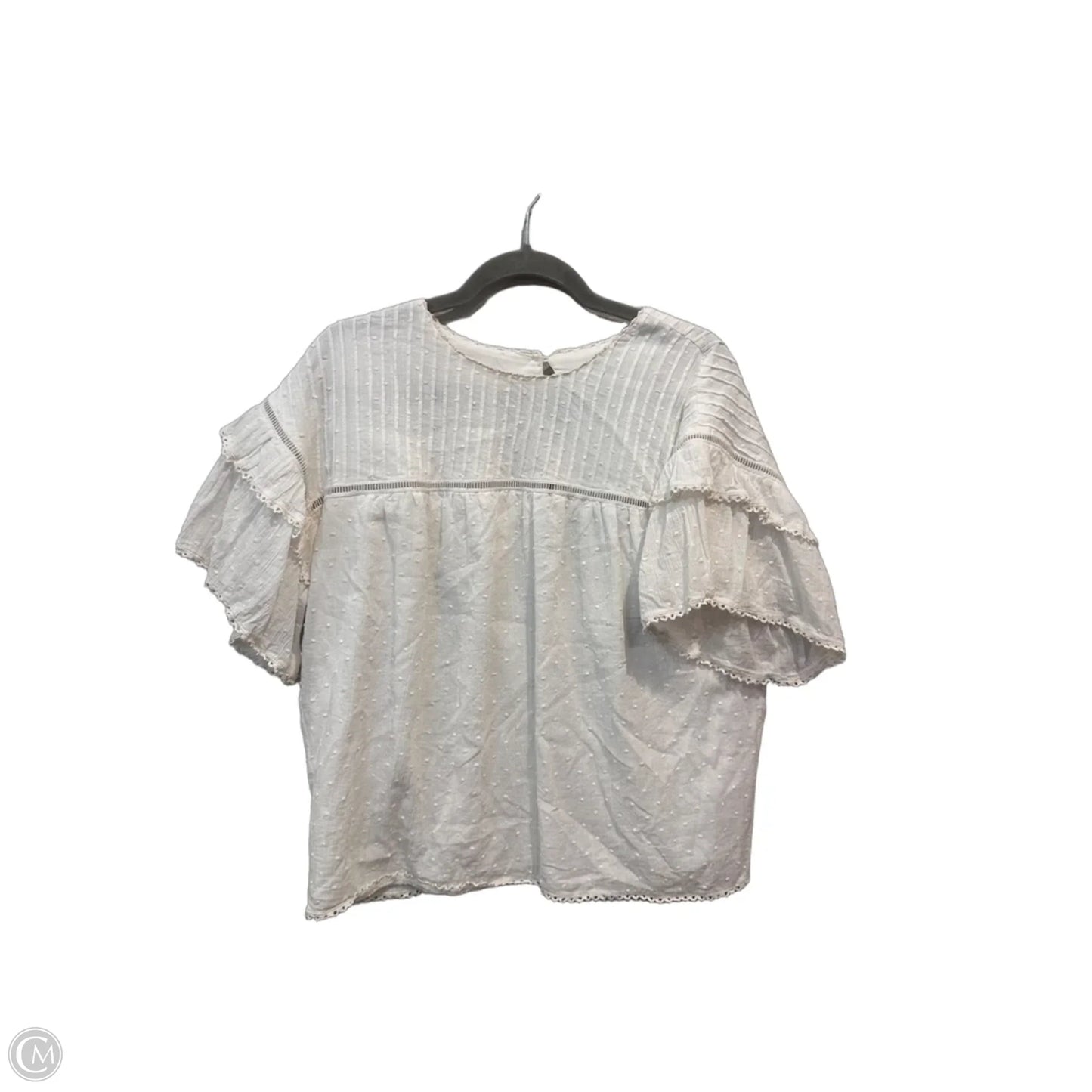 Blouse Short Sleeve By Sugar Lips In White, Size: M