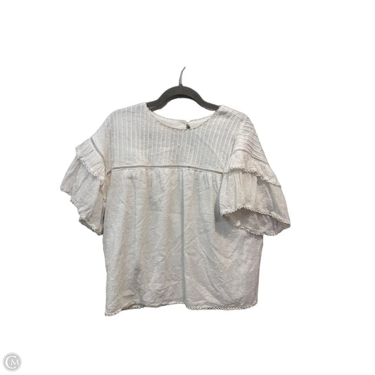 Blouse Short Sleeve By Sugar Lips In White, Size: M