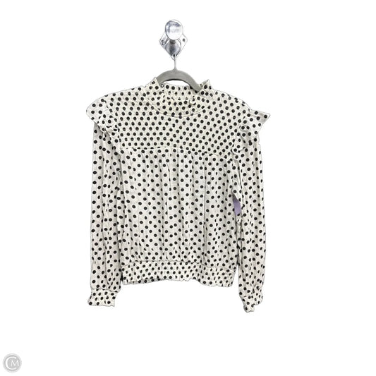 Top Long Sleeve By Blu Pepper In Polkadot Pattern, Size: L