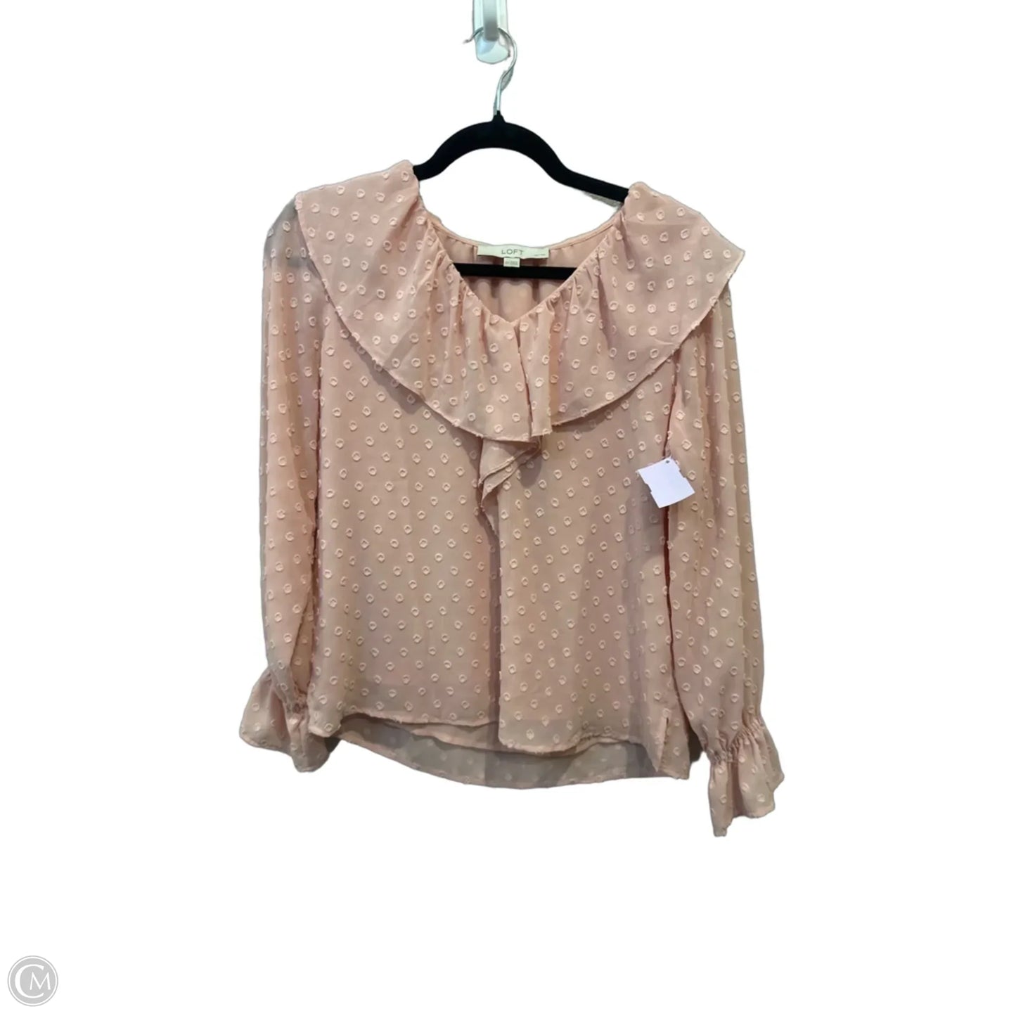 Blouse Long Sleeve By Loft In Pink, Size: Xsp